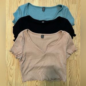 3 shein crop tops, never been worn!